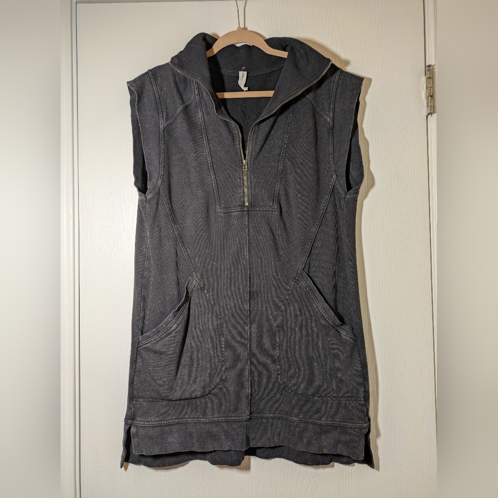Anthropologie Pilcro Charcoal Sleeveless Sweatshirt Dress